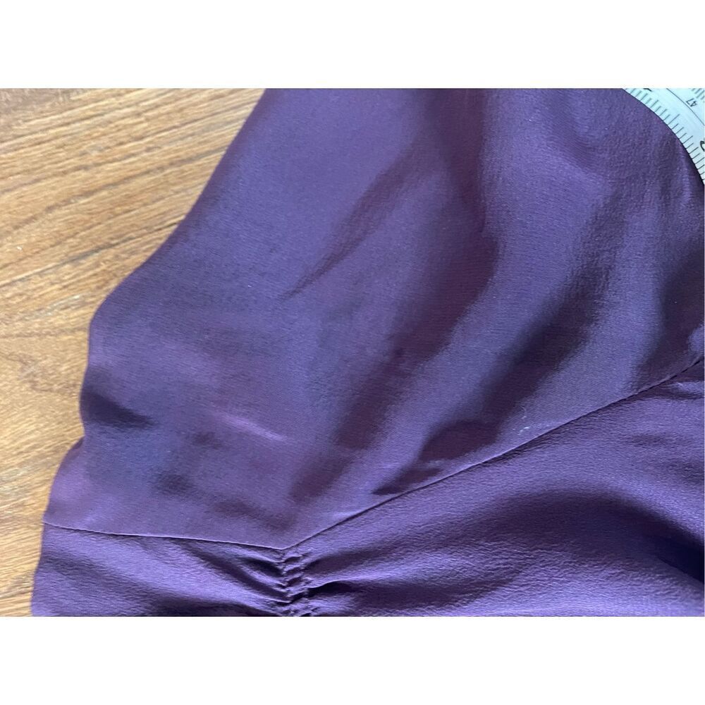 Nanette lepore 100% silk purple ruffled lace trim blouse size 0 - Picture 10 of 10